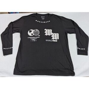 GSTR Graphic Long Sleeve Shirt Mens 2XL Black Excellent Worldwide Streetwear Tee